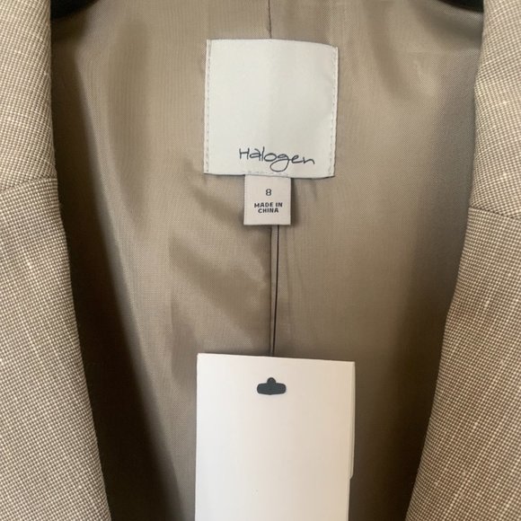 Halogen Linen Blend Pantsuit Light Taupe - Size 8 - Picture 4 of 15